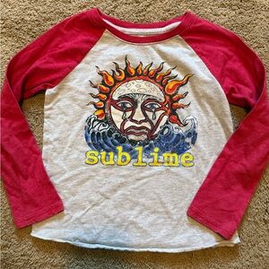 Live Nation Kids Raglan Shirt - Red and Gray with Sublime Graphic